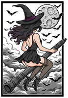Boomstick Witch Sticker