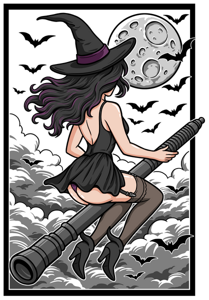 Boomstick Witch Sticker