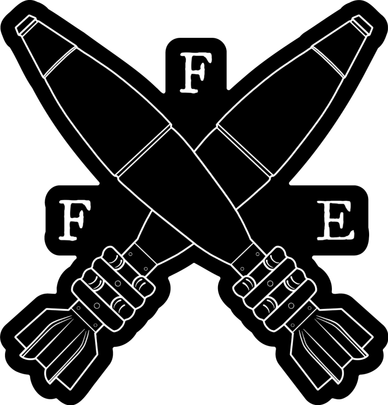 Crossed Rounds Sticker Black – Fire For Effect LLC