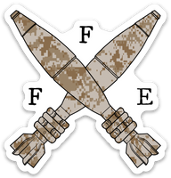 Crossed Rounds Desert MARPAT Sticker