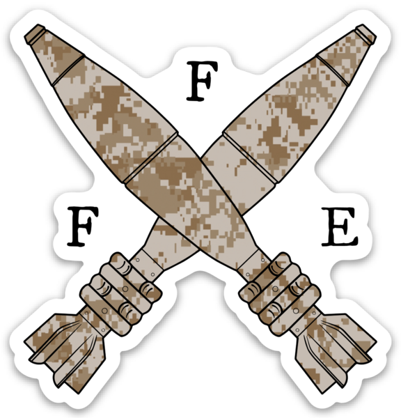 Crossed Rounds Desert MARPAT Sticker