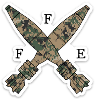 Crossed Rounds Woodland MARPAT Sticker