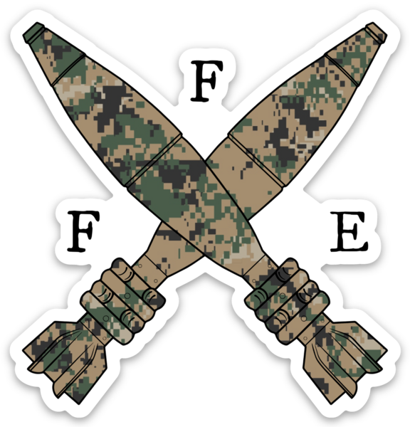 Crossed Rounds Woodland MARPAT Sticker